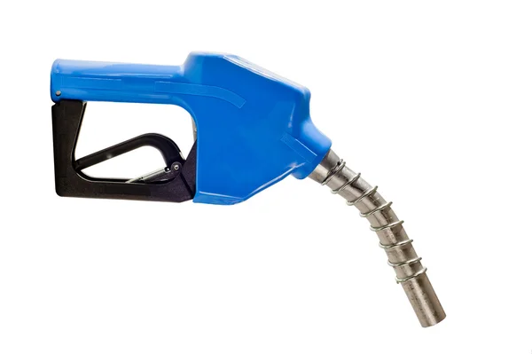 Bocal azul da bomba de combustível de gasolina — Fotografia de Stock