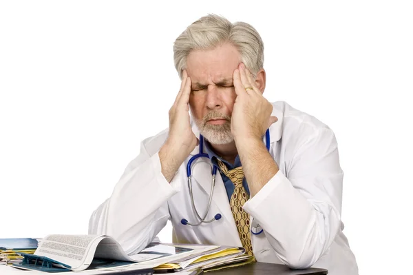 Stressed Out Doctor With Headache — Stock Photo, Image