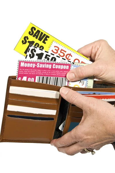 Using Coupons To Save Money — Stock Photo, Image