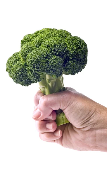 Tenuta della mano Broccoli sani — Foto Stock