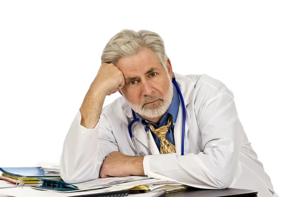 Médico realmente cansado ou médico Fotos De Bancos De Imagens