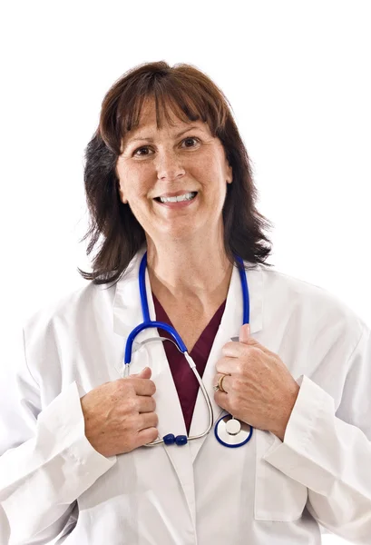 Happy Tired Female Doctor — Stock Photo, Image