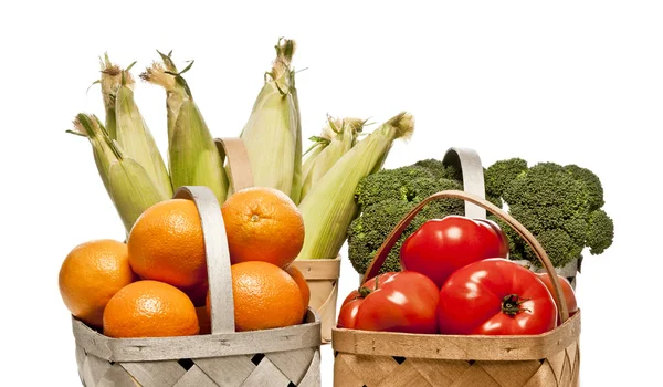 Frutta e verdura sane isolate — Foto Stock