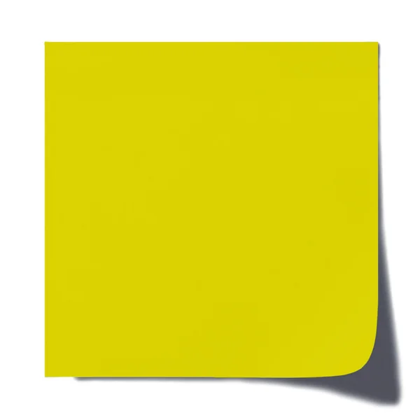 Helder geel Post-It Note met schaduw — Stockfoto