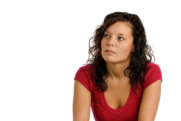 Young Woman Thinking With Copy Space — Stock Photo, Image