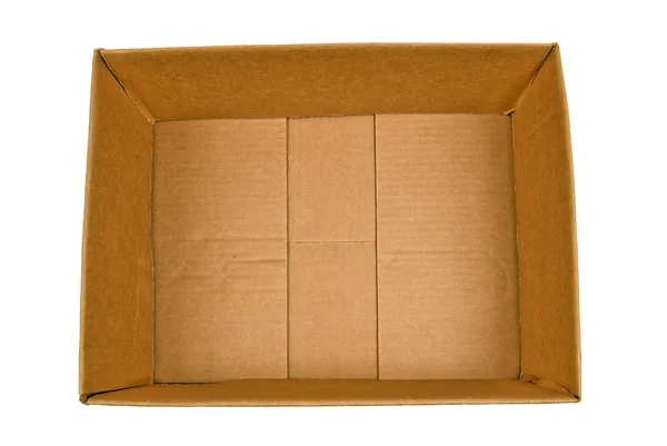 Відкрита картонна коробка доставки над переглядом Постріл — стокове фото