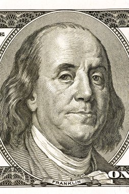 Yüz dolar Bill On Ben Franklin kapatın