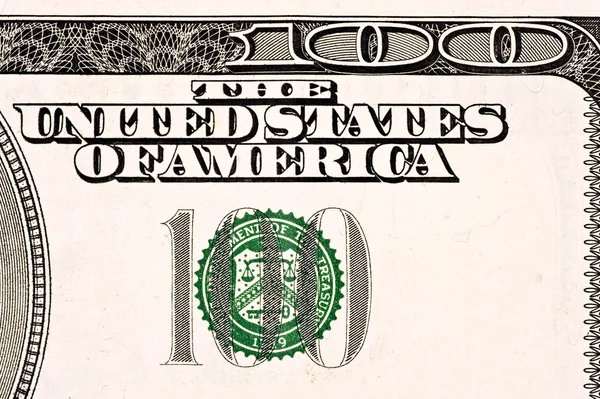 Hundred Dollar Bill Detail — Stock Photo, Image