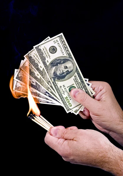 Burning Money — Stock Photo, Image