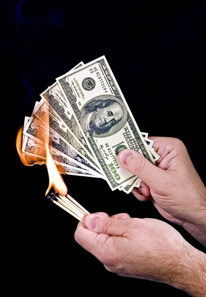 Burning Money Stock Picture