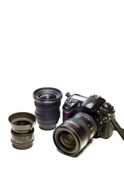 Digital Camera With Camera Gear And Copy Space clipart