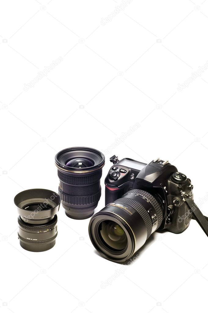 Digital Camera With Camera Gear And Copy Space