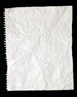 Yırtık oluklu çizgili yazı kağıttan Spiral defter bağlı.