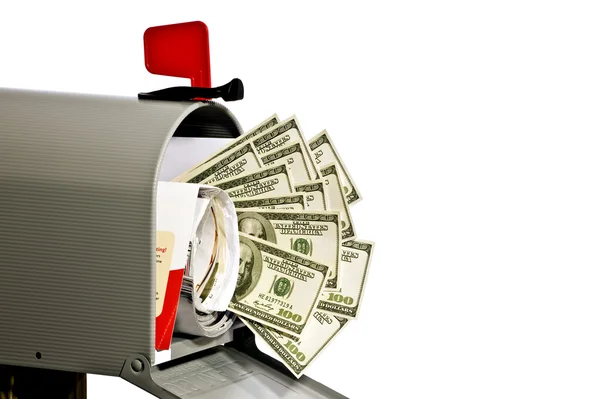 Mailbox With Money And Copy Space — Stock Photo, Image