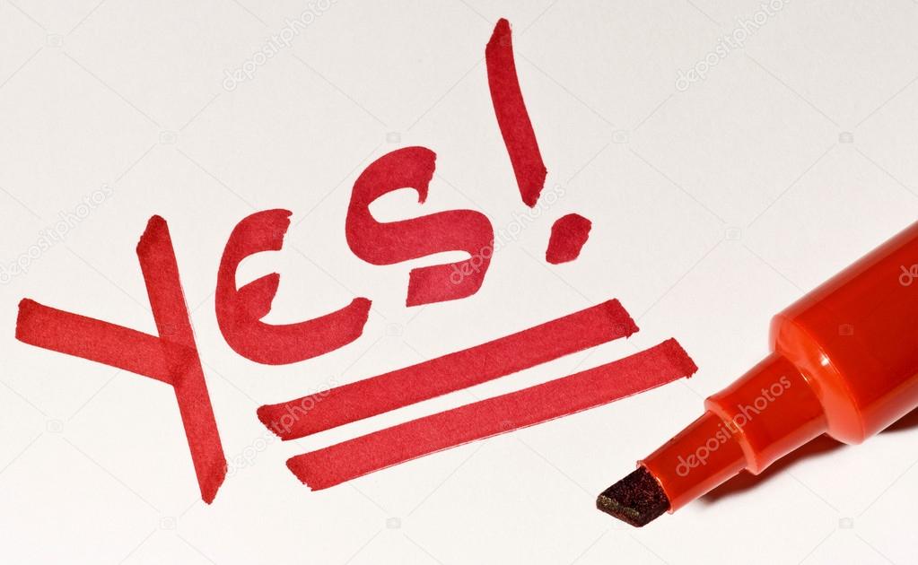 The Word YES Written In Red