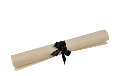 Siyah kurdele ile Diploma sertifika ile gösterilen başarı