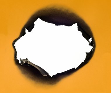 Yanık kenarları kağıt çerçeveli