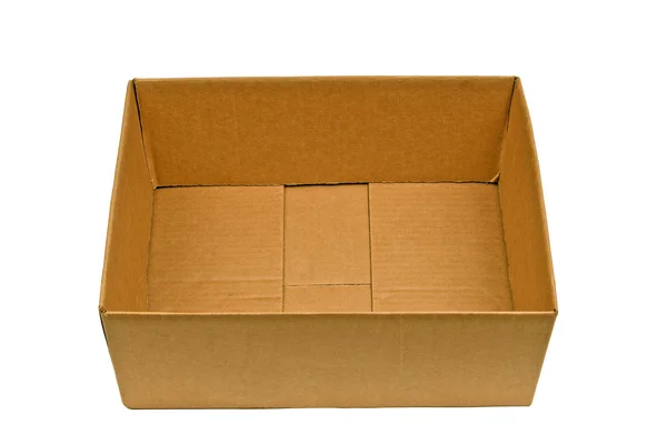 Caixa de papelão com flaps escondidos em — Fotografia de Stock