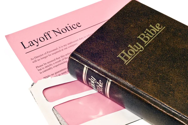 Pink Slip lub informacja Layoff z Biblii — Zdjęcie stockowe