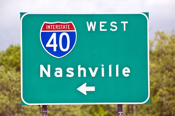 Nashville Tennessee Vägmärke — Stockfoto