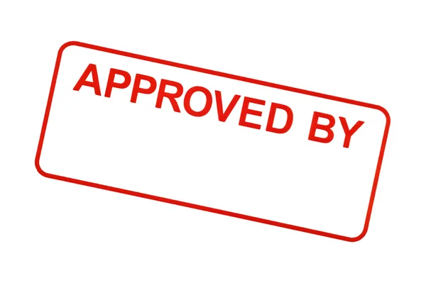 APPROVED BY Stamp In Red — Stock Photo, Image