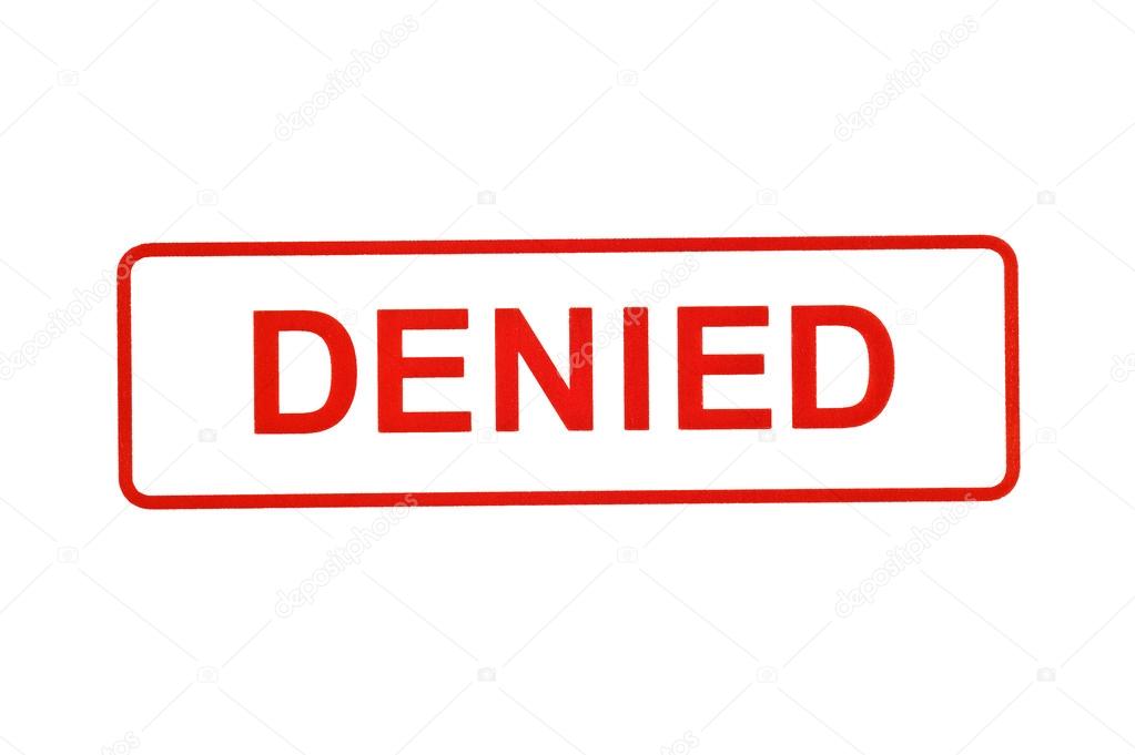 DENIED Stamp In Red On White Background