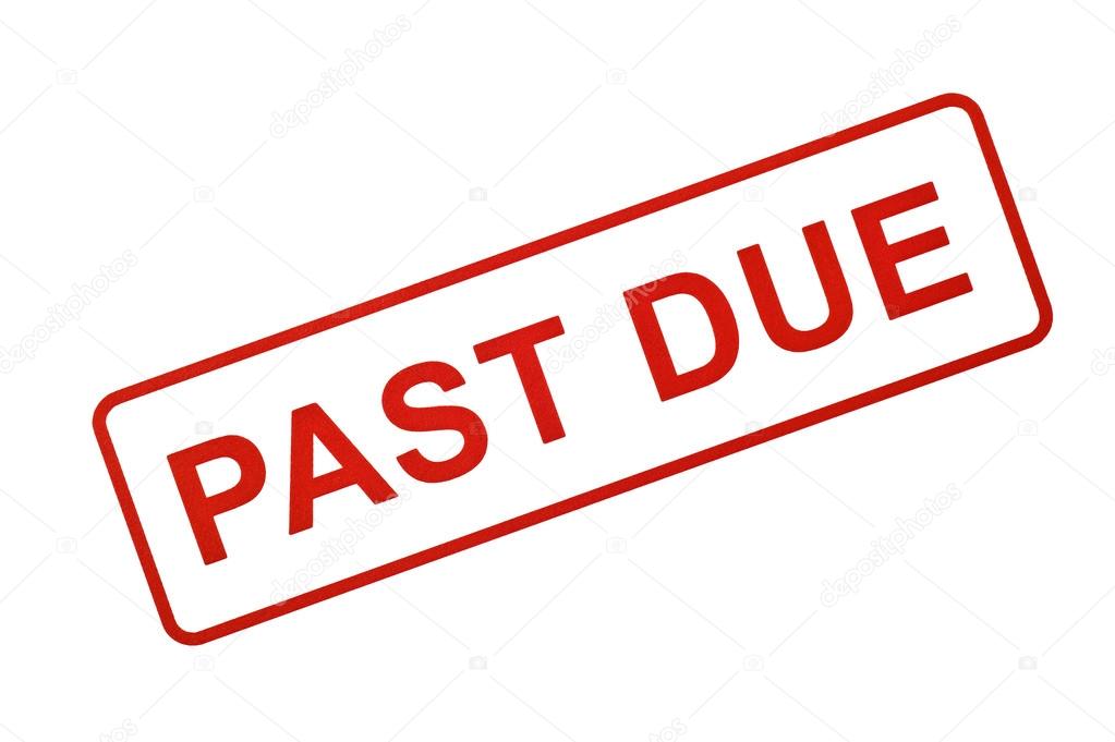 PAST DUE Stamped In Red On White Background