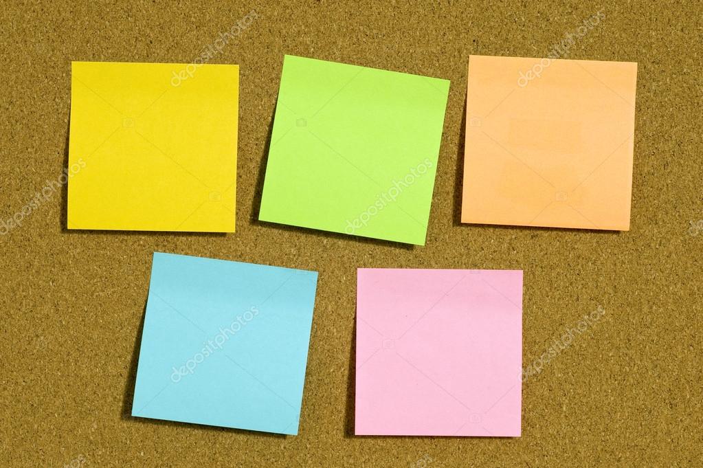 Sticky Notes Colors On Cork Board With Copy Stock Photo by ©whitestar1955 69941619