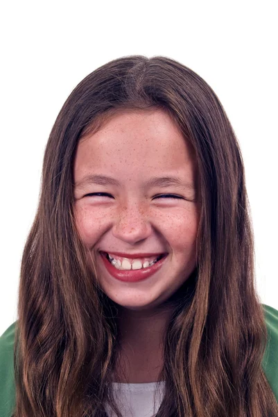 クスクスと笑っているかわいい女の子 — ストック写真
