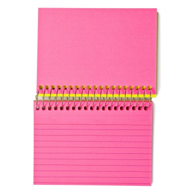Boş dizin kartları sarmal pembe bağlı