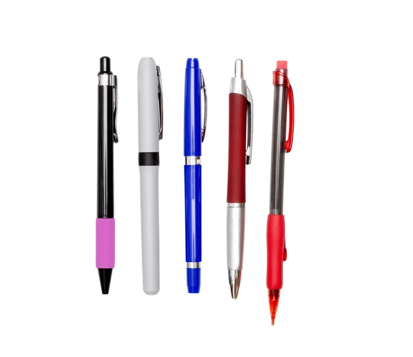 Different Writing Implements On White Background — Stock Photo, Image