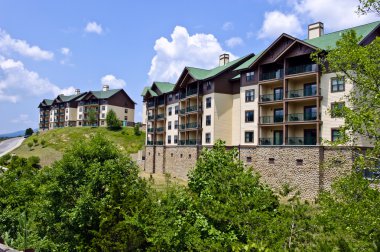 Ağaçları ve mavi gökyüzü çevrili lüks kınamak