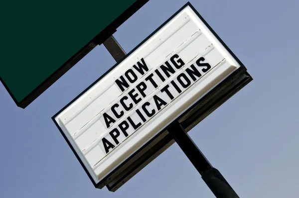 Employment Opportunity Sign  Now Accepting Applications — Stock Photo, Image
