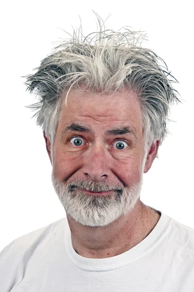 Confused Simple Minded Old Man — Stock Photo, Image