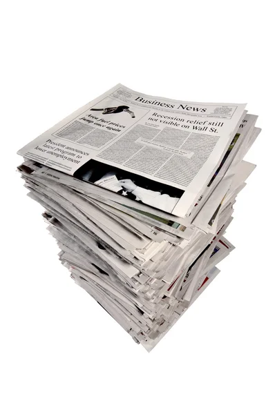 Messy Stacked Of Used Newspapers — Stock Photo, Image