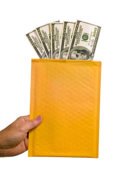 Blanko geöffneter Umschlag mit Geld — Stockfoto