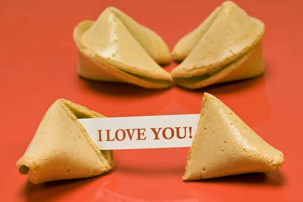 Chinese Fortune Cookie Saying I Love You — Stock Photo, Image