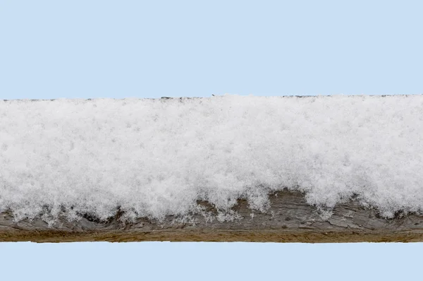 Snow Covered Old Wood Fence Railing — Stock Photo, Image