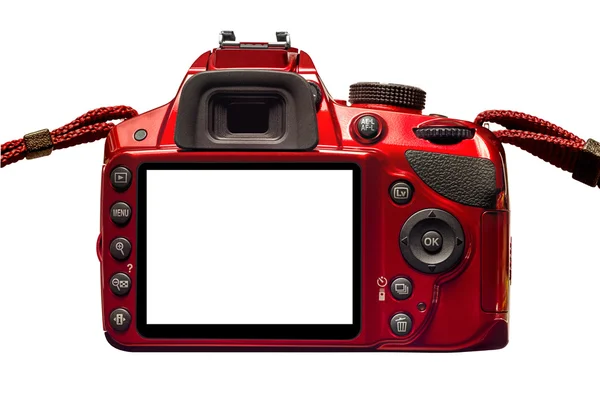 Red Camera Back With Blank Monitor and Straps — Stock Photo, Image