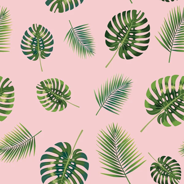 Palmy tropikalny liści wzór. — Wektor stockowy