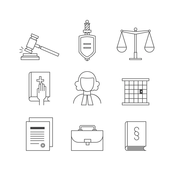 Hukuk ve adalet Icon set bilgi grafik, Web siteleri için uygun bir
