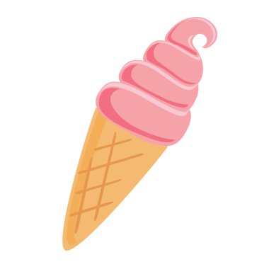 Bir dondurma beyaz arka plan üzerinde izole külahı vektör simgesi