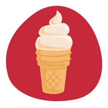 Vektör simgesi olan bir vanilyalı dondurma