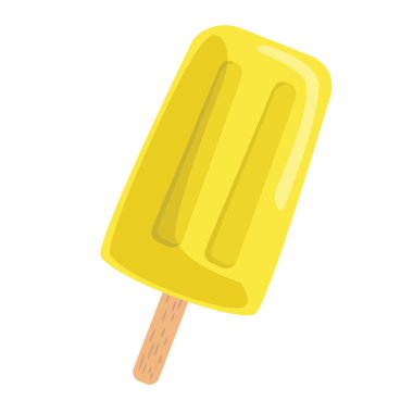 Sarı beyaz arka plan üzerinde izole buzlu şeker vektör simgesi