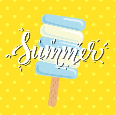 Poster yaz dondurma ile. Vektör çizim