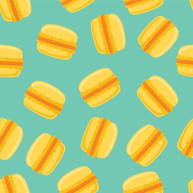 Yeşil Sarı acıbadem kurabiyesi kurabiye ile Seamless modeli. Vektör çizim.