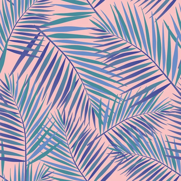 Palm Tropical leaves seamless pattern. — Stock Vector