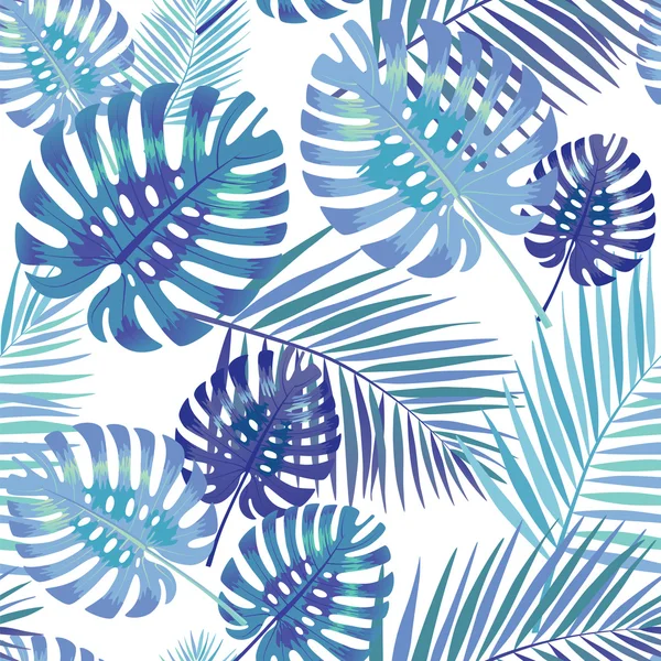 Palmier Feuilles tropicales motif sans couture . Vecteurs De Stock Libres De Droits