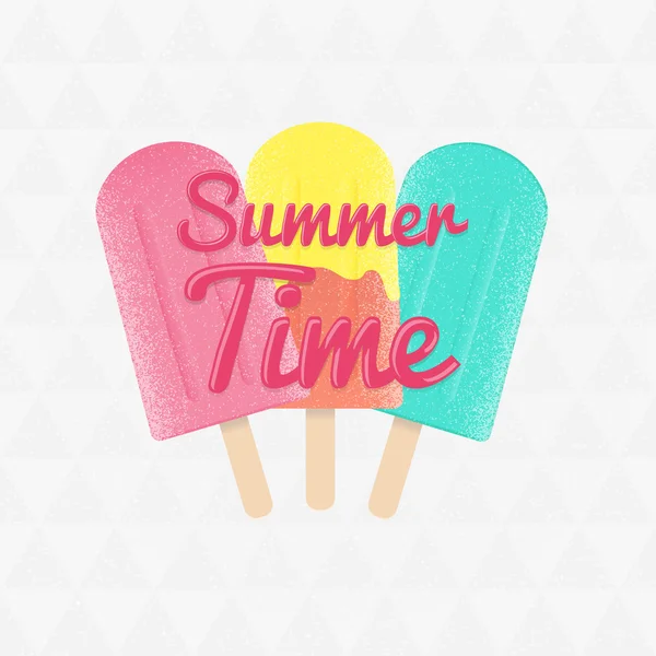 Hora de verano. Fondo triangular vectorial con helado . — Vector de stock