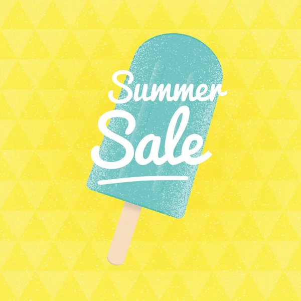 Zomer Sale. Vector driehoekige achtergrond met consumptie-ijs. — Stockvector